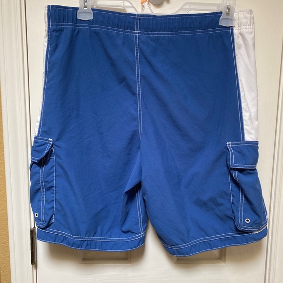 Nike Men's Swimming Swim Trunks Board Shorts Blue White Size Medium VGC - Picture 4 of 5